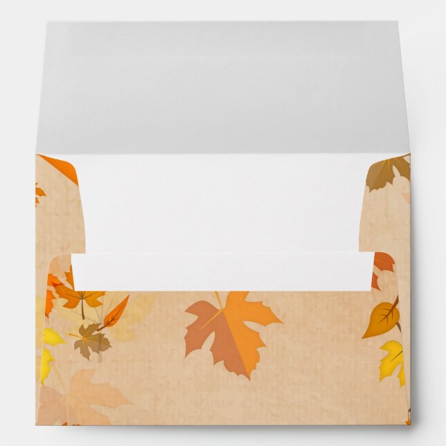 Beautiful Golden Autumn Leaves Fall Wedding 5x7 Envelope (Back (Bottom))