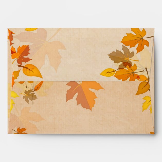 Beautiful Golden Autumn Leaves Fall Wedding 5x7 Envelope