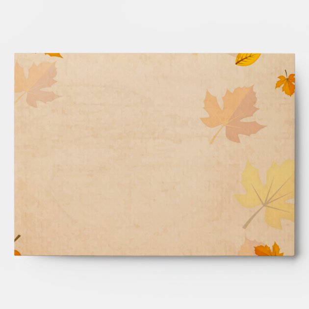 Beautiful Golden Autumn Leaves Fall Wedding 5x7 Envelope