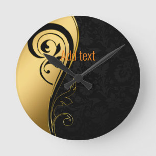 Beautiful golden black elegant round clock