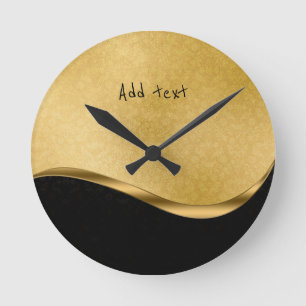 Beautiful golden black elegant round clock