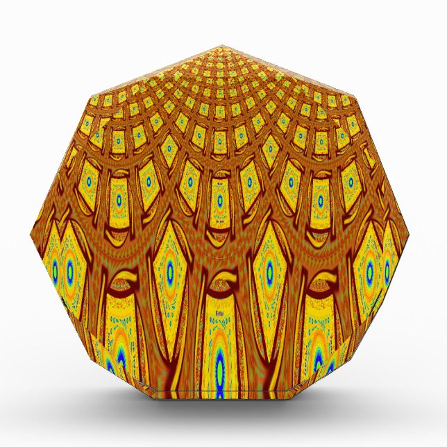 Beautiful Golden Brown African Tribal Print vector Award (Front)