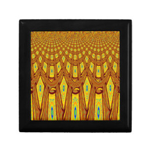 Beautiful Golden Brown African Tribal Print vector Jewelry Box