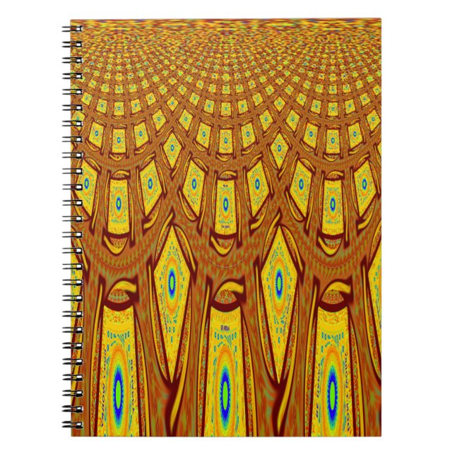 Beautiful Golden Brown African Tribal Print vector Notebook (Front)