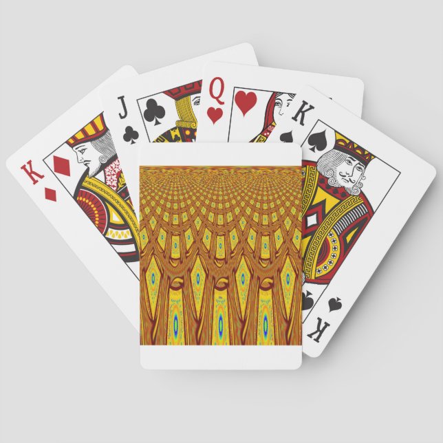 Beautiful Golden Brown African Tribal Print vector Poker Cards (Back)