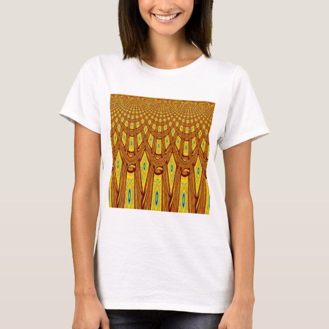 Beautiful Golden Brown African Tribal Print vector T-Shirt (Front)