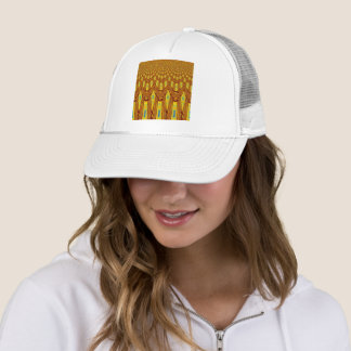 Beautiful Golden Brown African Tribal Print vector Trucker Hat