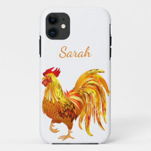 Beautiful Golden Design Rooster Farm Chicken iPhone 11 Case