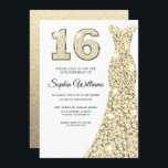 Beautiful Golden Dress 16th Birthday Sweet 16 Invitation<br><div class="desc">Beautiful Golden Dress 16th Birthday Sweet 16 Invitation

Variations to the invitation and matching items in our store</div>