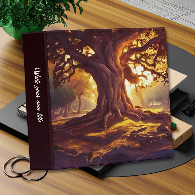 Beautiful Golden Fairy Oak Fantasy Tree 3 Ring Binder (Creator Uploaded)