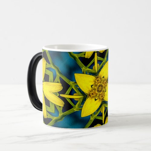 Beautiful Golden Flower Pattern Magic Mug