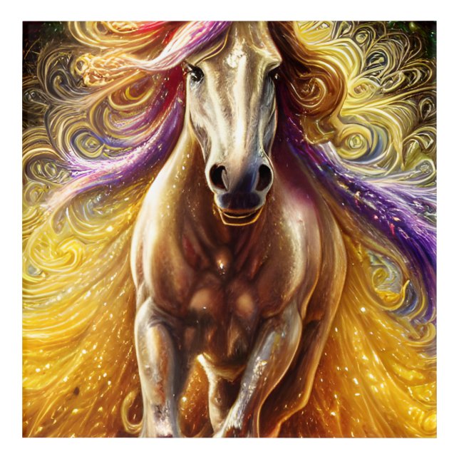 Beautiful Golden Horse Acrylic Print (Front)