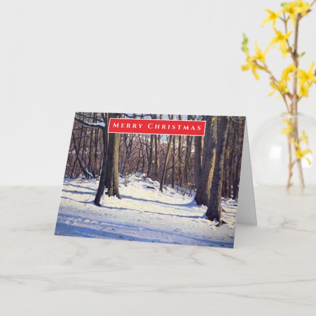 Beautiful Golden Hour Snow Christmas  Card (Yellow Flower)
