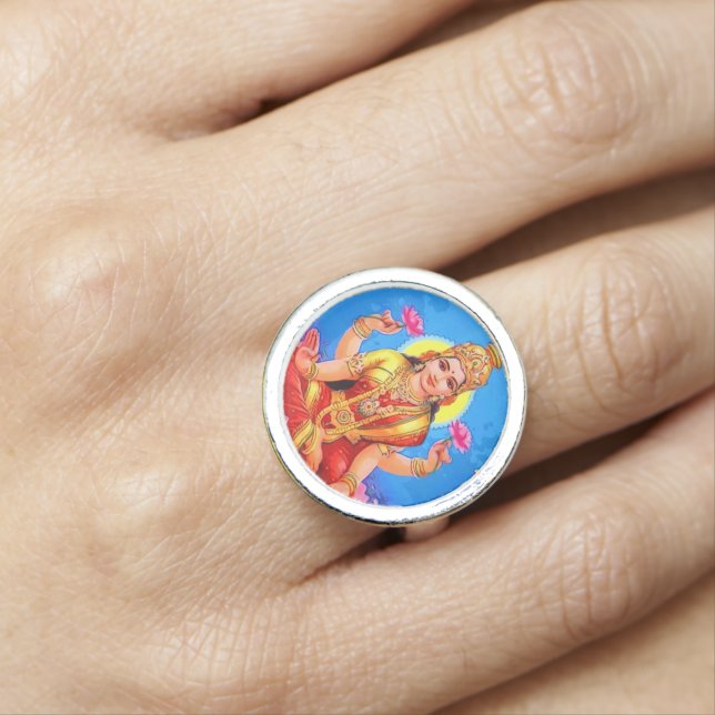 Beautiful Golden Lakshmi Diwali Goddess Ring (In Situ)