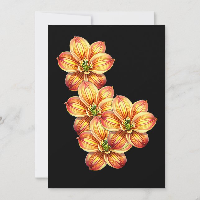 Beautiful Golden Lily Invitation (Front)