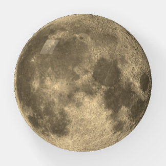 Beautiful golden moon in the space paperweight
