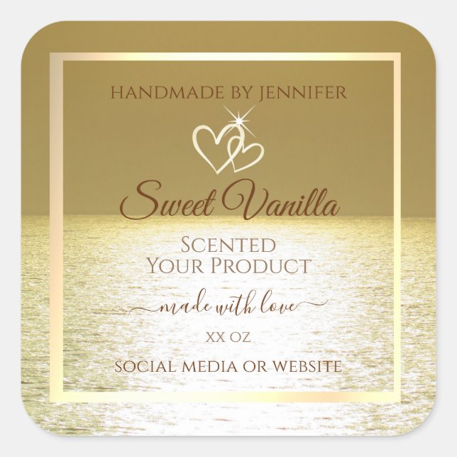 Beautiful Golden Ocean Product Packaging Labels (Front)