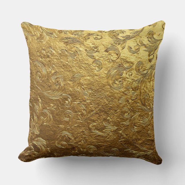 Beautiful Golden pattern Throw Pillow (Front)