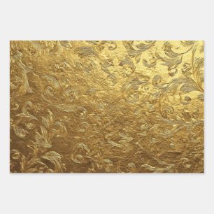 Beautiful Golden pattern Wrapping Paper Sheets