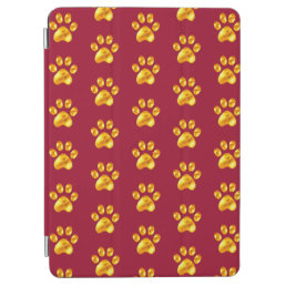 Beautiful Golden Paws on Maroon iPad Air Cover