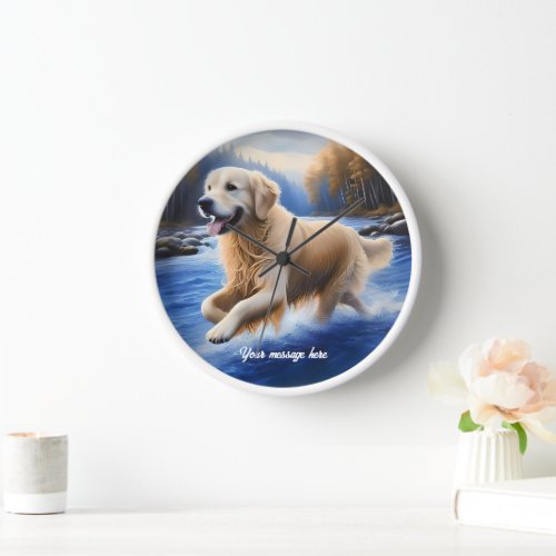 Beautiful Golden Retriever Clock