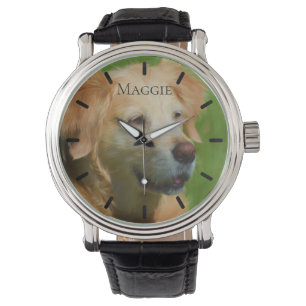 Beautiful Golden Retriever Custom Personalized Watch