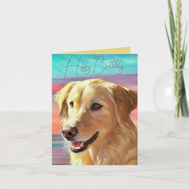Beautiful Golden Retriever Folded Greeting Card (Front)
