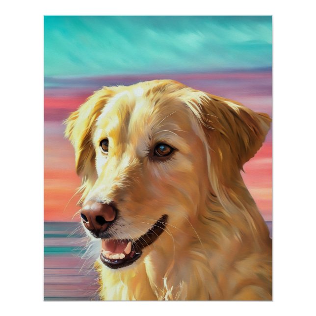 Beautiful Golden Retriever Glossy Poster (Front)
