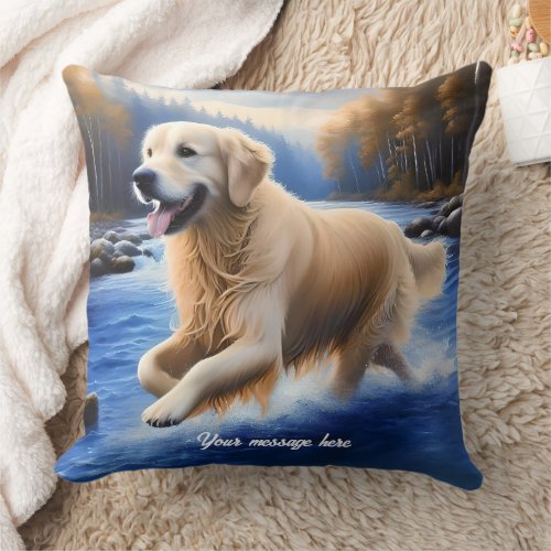 Beautiful Golden Retriever Throw Pillow