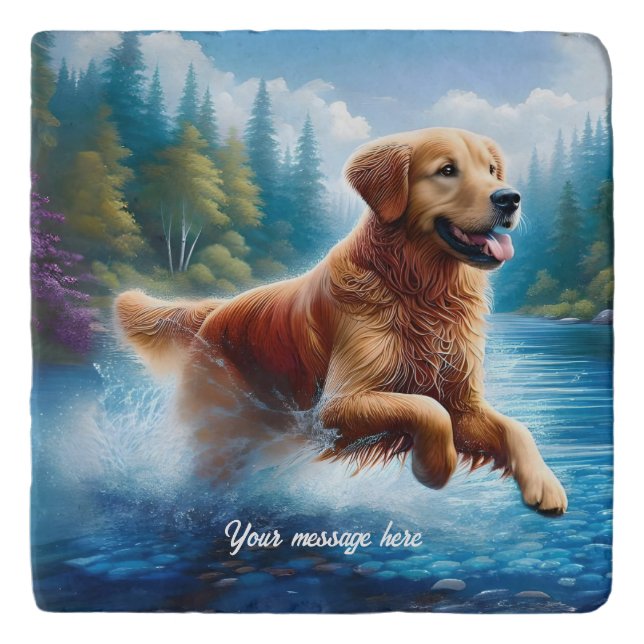 Beautiful Golden Retriever Trivet (Front)