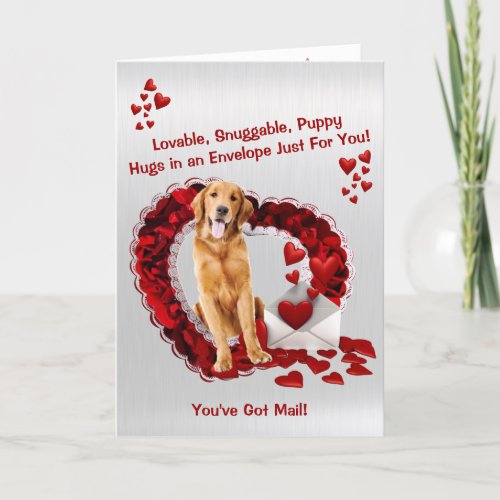Beautiful Golden Retriever _ Youve Got Mail Holiday Card