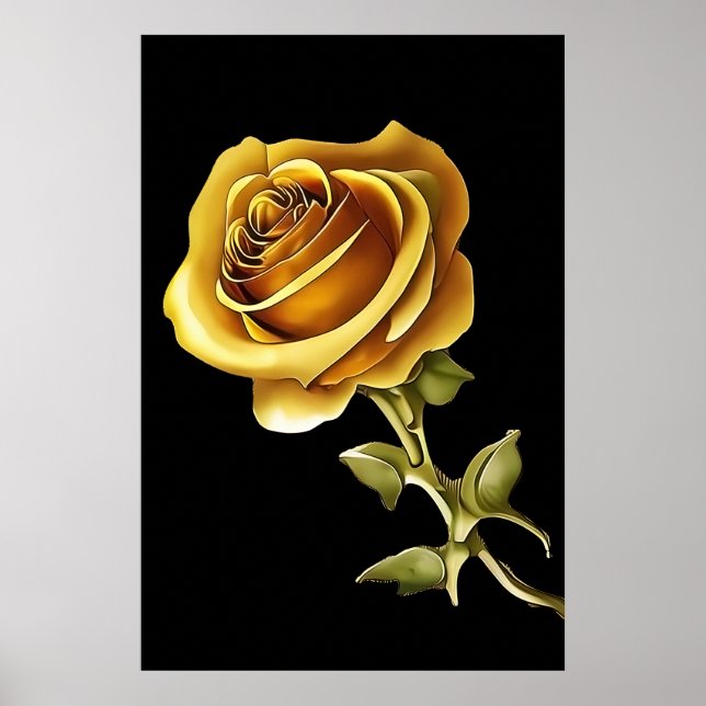 Beautiful Golden Rose Poster (Front)