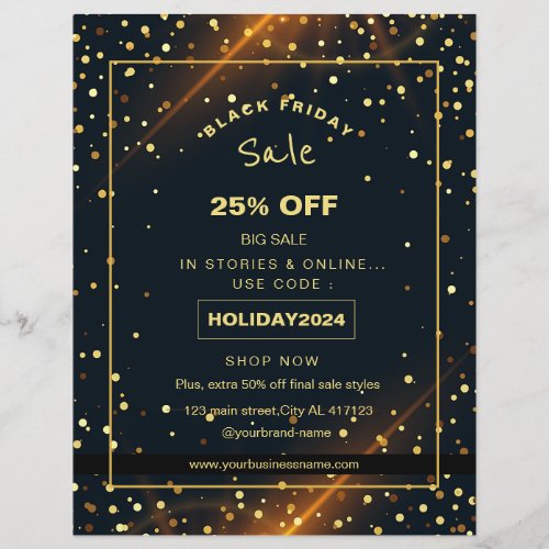 Beautiful Golden Sparkles holiday sale promotion  Flyer