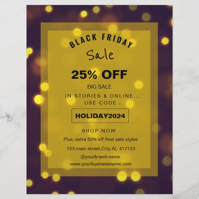 Beautiful Golden Sparkles sale promotion  Flyer (Front)