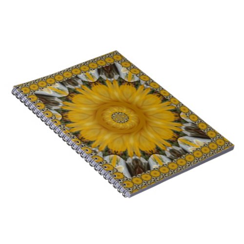 Beautiful Golden Sun Flower Bright Design Notebook