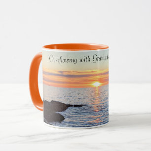 Beautiful Golden Sunset on Sea Gratitude Orange Mug