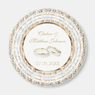 Beautiful Golden Wedding Bands Magnet
