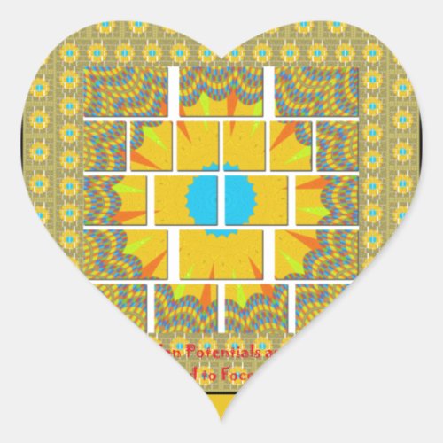 Beautiful golden yellow amazing graphic design   heart sticker