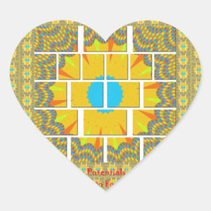 Beautiful golden yellow amazing graphic design heart sticker