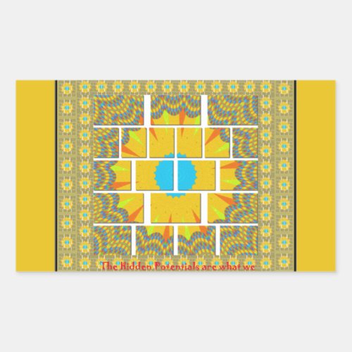 Beautiful golden yellow amazing graphic design   rectangular sticker