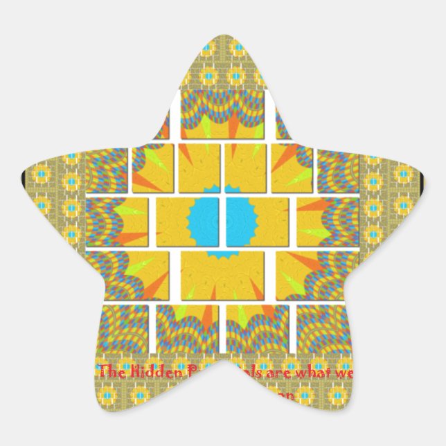 Beautiful golden yellow amazing graphic design   star sticker (Front)