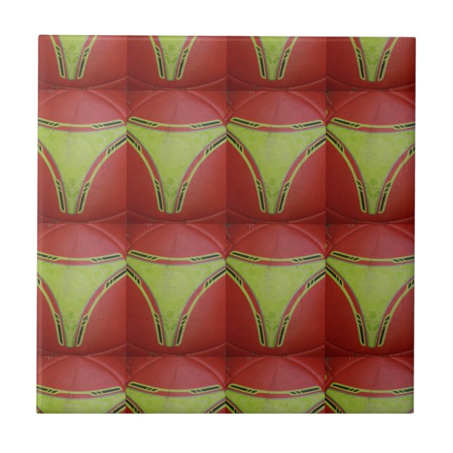 Beautiful Golden yellow geometrical pattern design Tile (Front)