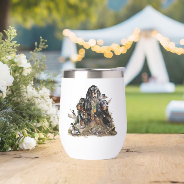 Beautiful Gordon  Setter  ,  Art  Thermal Wine Tumbler (Wedding)