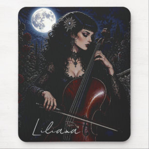 Beautiful Gothic Beauty Playing Cello Personalized Mouse Pad