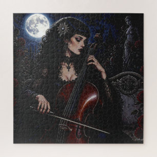 Beautiful Gothic Beauty Playing the Cello Jigsaw Puzzle