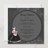 Beautiful Gothic Bride Shabby Chic Bridal Shower Invitation (Back)