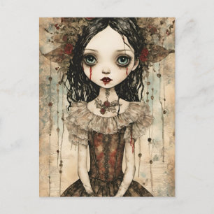 Beautiful Gothic Doll Postcard