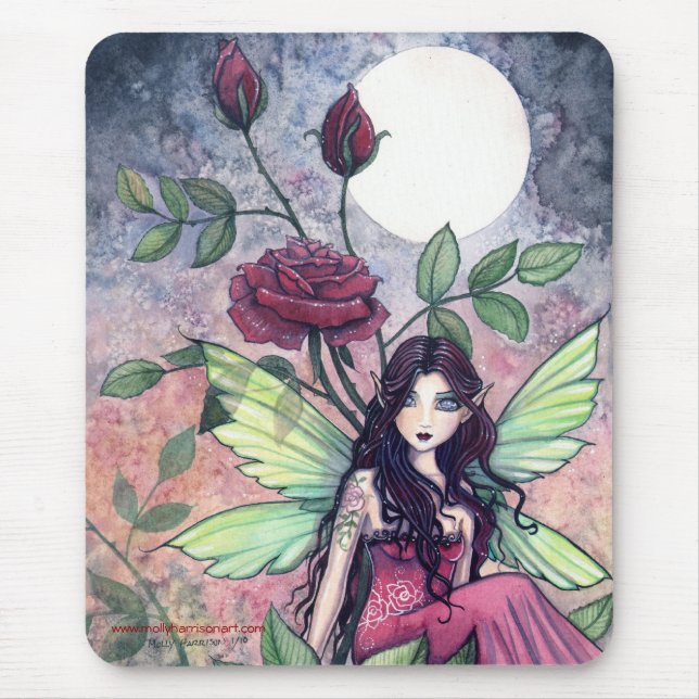 Beautiful Gothic Rose Mousepad by Molly Harrison (Front)