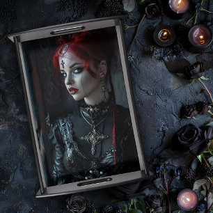 Beautiful Gothic Woman Serving Tray