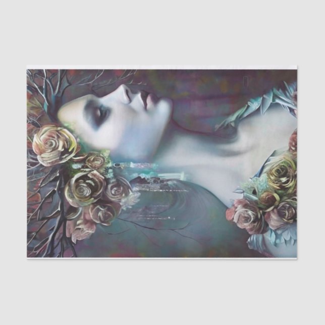 Beautiful Gothic Woman Tissue Paper (Front)